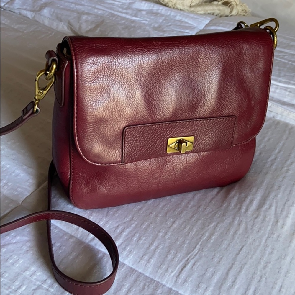 Fossil burgundy crossbody bag